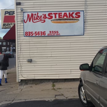 Mike's Steak Joint - a sign for mike's steaks - Sandwiches Near Me - Buffalo, New York