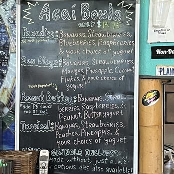 Paradise Yogurt - Açaí bowl menu - Ice Cream & Frozen Yogurt Near Me - San Diego, California Paradise Yogurt - Açaí bowl menu - Ice Cream & Frozen Yogurt Near Me - San Diego, California