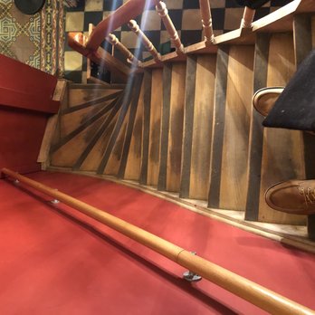 The Old Chocolate House - Narrow stairwell up to the café - Tea Rooms Near Me - Bruges, VWV