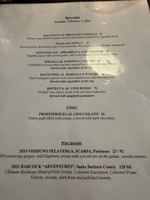 Menu photo 4 Tre Lune Montecito, CA