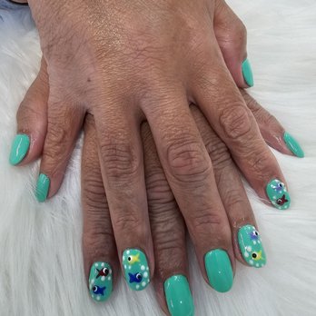 Fancy Nails Lounge - Nails done by Lam. Design was hand drawn - Nail Salons Near Me - Pinole, California