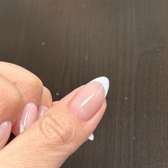Marivanna Nails - Shaping, uneven French and base not to cuticle (which is expected for Russian manicures). - Nail Salons Near Me - Los Angeles, California
