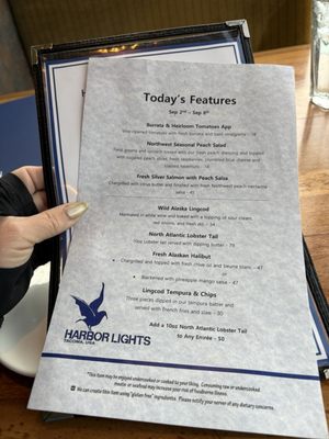 Menu photo 5 Harbor Lights Tacoma, WA