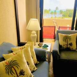 Leis Linens - Sofa pillow covers from Lei's Linens. We needed something tropical for our beach place - found the perfect covers at Lei's Linens