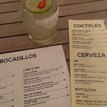 Fig Tree - Spicy margarita with Angelisco tequila - Cafes Near Me - Los Angeles, California