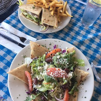 Georges Greek On Second - Greek salad and Greek chicken sandwich - Greek Near Me - Long Beach, California
