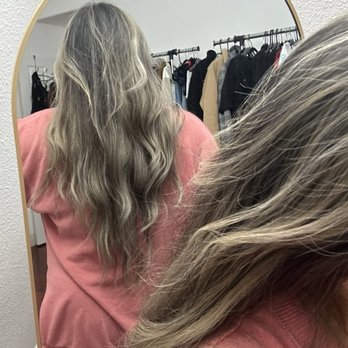 Q Cuts - Ash blonde balayage; excuse my ends! I didn't have hair cut my hair this visit. - Hair Salons Near Me - Castro Valley, California