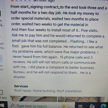 Premier Roofing Siding & Gutters - Review posted on google - Gutter Services Near Me