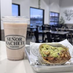 Burrito and home made fresh water