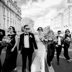 The Merrion Hotel - Bridal party outside the merrion hotel