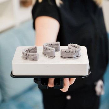 Aesthetic Dentistry of Boulder - Boulder dentist Dr, Andrea Schmidt showing 3D-printed dental models at biomimetic dentistry Aesthetic Dentistry of Boulder - General Dentistry Near Me - Boulder, Colorado Aesthetic Dentistry of Boulder - Boulder dentist Dr, Andrea Schmidt showing 3D-printed dental models at biomimetic dentistry Aesthetic Dentistry of Boulder - General Dentistry Near Me - Boulder, Colorado