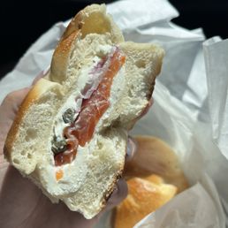 Lox & cream cheese, plain bagel.