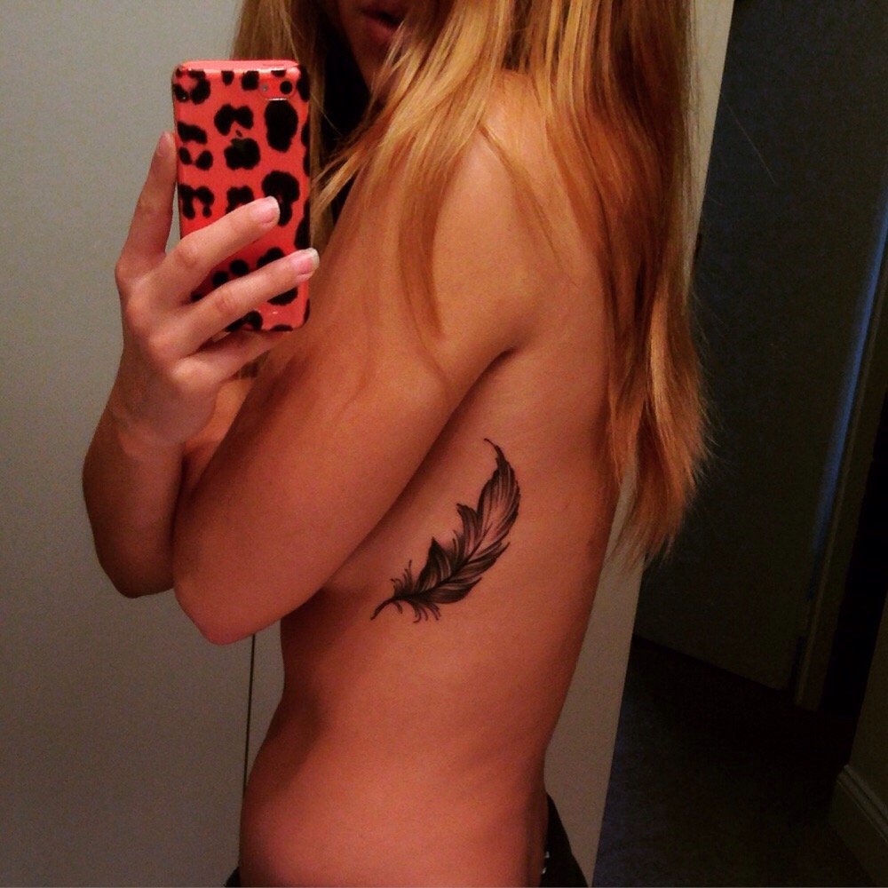My feather tattoo that U am so in love with .. THANKS GOOD FAITH !!