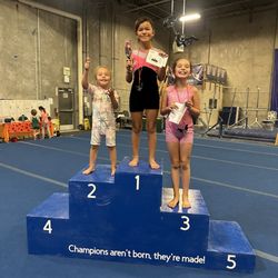 Arete Gymnastics - My kids after a gymnastics meet.