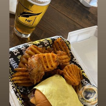 Smack Burgers - a plate of fries and a beer - Burgers Near Me - San Jose, California