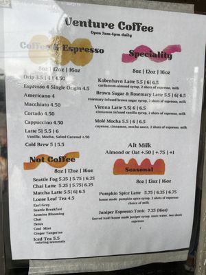 Menu photo 4 Venture Coffee Seattle, WA