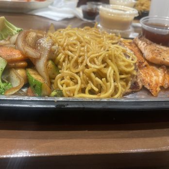 The Hibachi Pit - Salmon, noodles, veggies medley - Japanese Near Me - Concord, North Carolina The Hibachi Pit - Salmon, noodles, veggies medley - Japanese Near Me - Concord, North Carolina