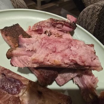 The Mean Pig BBQ - Very undercooked half rack of pork ribs.  I ended up not feeling well for a couple of days. - Barbeque Near Me - Cabot, Arkansas