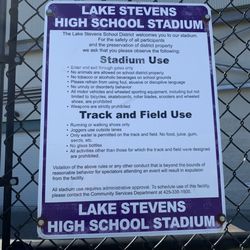 Lake Stevens High School - Stadium/track and field usage sign.