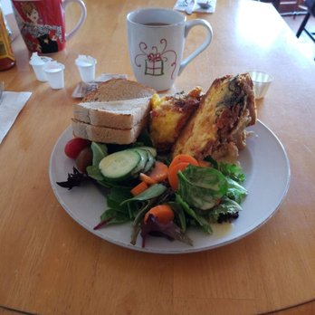 Auntie Cathie's Kitchen - Quiche of the day with sour dough bread and a side salad. Yum. - Bakeries Near Me - Agawam, Massachusetts Auntie Cathie's Kitchen - Quiche of the day with sour dough bread and a side salad. Yum. - Bakeries Near Me - Agawam, Massachusetts