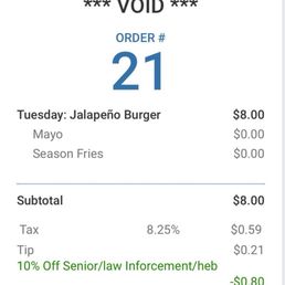 Original receipt at 6:27 (online receipt shows void because I clicked the link after the refund)