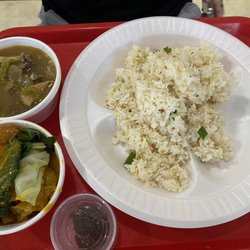 RJ Sariling Atin - Kare Kare with a side of shrimp paste and Papaitan with Garlic Rice