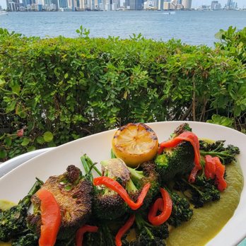 Rusty Pelican - Miami - Broccolini with brocolli smash - Seafood Near Me - Key Biscayne, Florida
