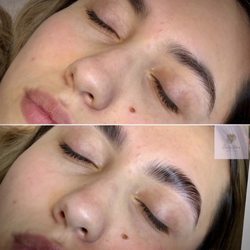 GirlyGlow Esthetics - Before and after brow lamination