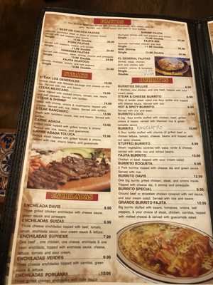 Menu photo 5 LOS GENERALES MEXICAN RESTAURANT Davis, OK Menu photo 5 LOS GENERALES MEXICAN RESTAURANT Davis, OK