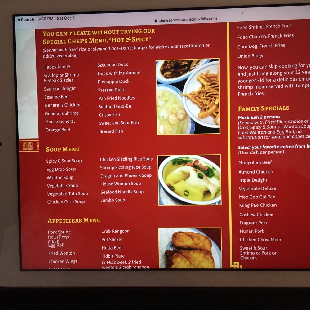 Imperial Garden - Menu - Chinese Near Me - Sioux Falls, South Dakota Imperial Garden - Menu - Chinese Near Me - Sioux Falls, South Dakota