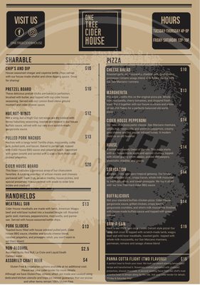 Menu photo 2 One Tree Cider House Spokane, WA