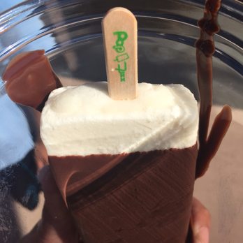 Pop Fizz - Chocolate dipped coconut paleta. Tastes just like an almond joy. Chunky, creamy goodness. - Ice Cream & Frozen Yogurt Near Me - Albuquerque, New Mexico