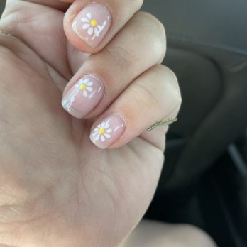 Fantastic Nails - Nude flower shellac mani - Nail Salons Near Me - Westminster, Colorado Fantastic Nails - Nude flower shellac mani - Nail Salons Near Me - Westminster, Colorado