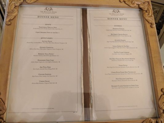 Menu photo 5 The Westgate Room San Diego, CA Menu photo 5 The Westgate Room San Diego, CA