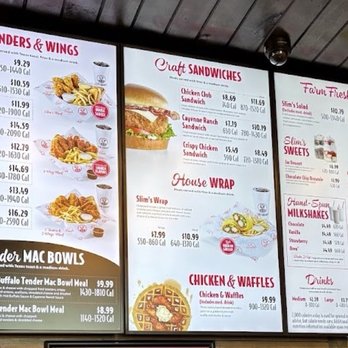 Slim Chickens - Menu has plenty of options. - Chicken Wings Near Me - Owasso, Oklahoma Slim Chickens - Menu has plenty of options. - Chicken Wings Near Me - Owasso, Oklahoma