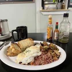 Deb's Bristol Diner - Corned beef hash, eggs and potatoes