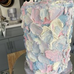 The Dainty Cow Bakery - Colorful abstract pastel cake.