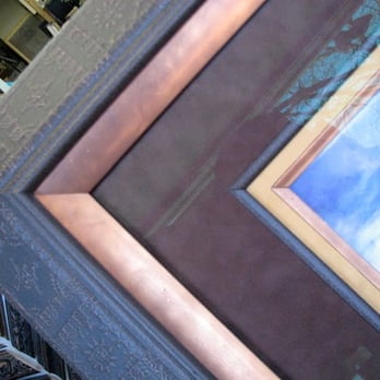 Middletown Framing - Close-up of Tibetan sunset frame with suede mats and double filet. - Framing Near Me - Middletown, Connecticut