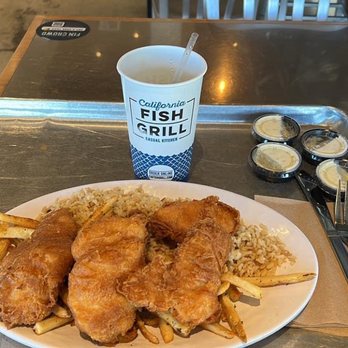 Fish District - Fish & Chips with rice. - Seafood Near Me - Carlsbad, California
