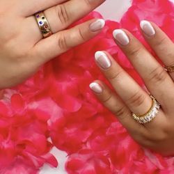 Gel manicure French with chrome
