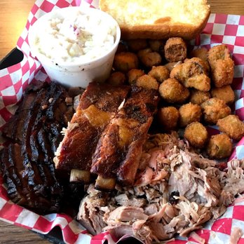 Ray's BBQ - 3-meat combo. looks great! but... - Barbeque Near Me - Norman, Oklahoma