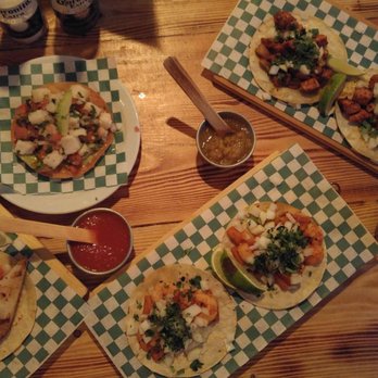 MEXITACO - Ceviche tostada, tacos de pollo al pastor, pescado asado, y camarones al pastor (chicken, fish and shrimp). - Mexican Near Me - Toronto, Ontario