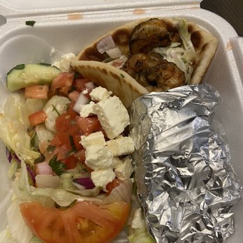 It's Greek to Us - Shrimp wrap with salad - Greek Near Me - Marietta, Georgia It's Greek to Us - Shrimp wrap with salad - Greek Near Me - Marietta, Georgia