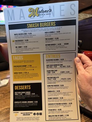 Menu photo 1 Malone's Bar & Grill Maple Grove, MN