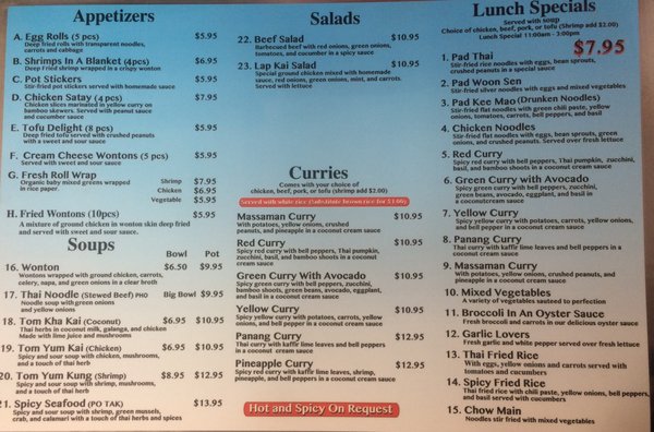 Menu photo 1 Thai Spot Chino Valley, AZ Menu photo 1 Thai Spot Chino Valley, AZ