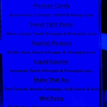 Skye Lemooore - This is their menu on Thursday for Thirsty Thursday speciality shots - Lounges Near Me - Lemoore, California