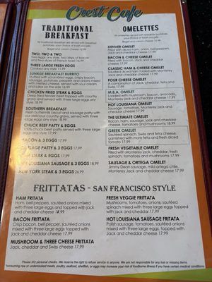 Menu photo 1 Crest Cafe Riverside, CA