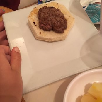 Route 66 Restaurant - Kids hamburger with canned fruit in the summer. - Seafood Near Me - Bar Harbor, Maine