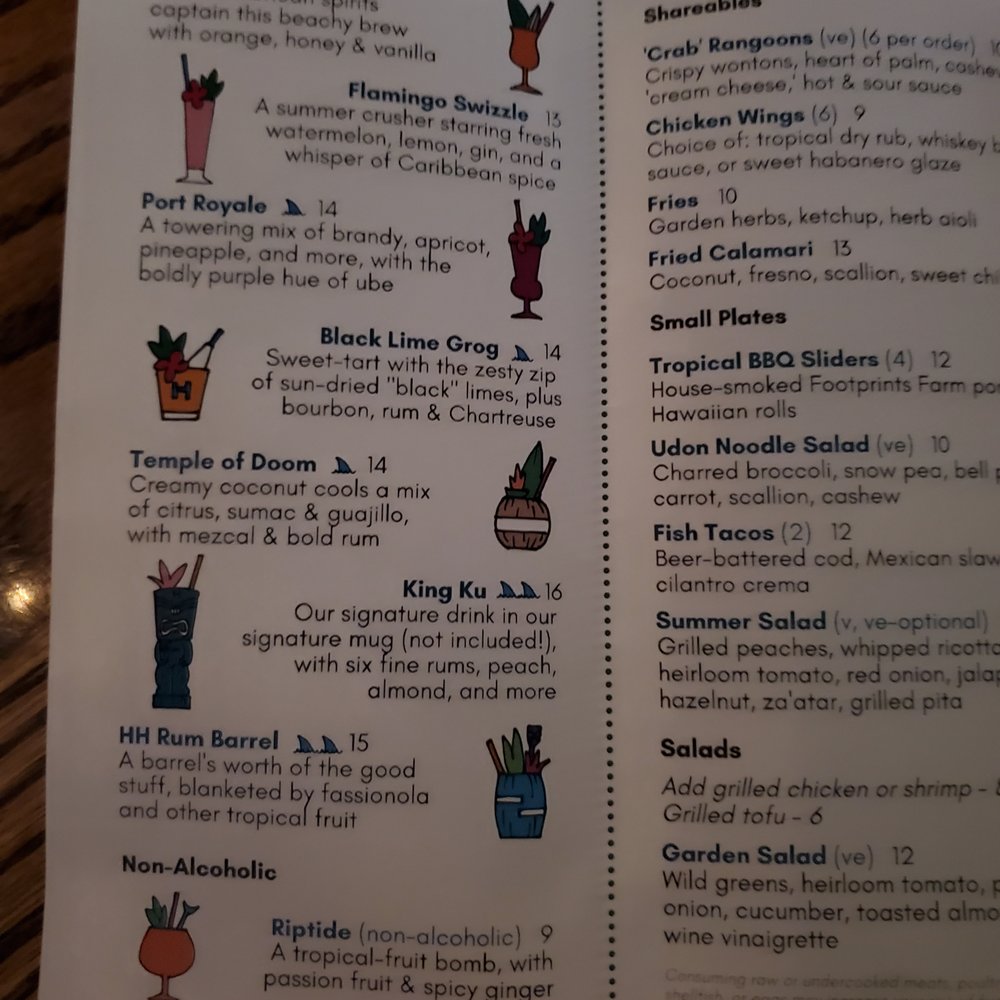 Hidden Harbor - menu - Cocktail Bars Near Me - Pittsburgh, Pennsylvania