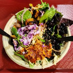 Ella’s Acres - Bourbon BBQ Bowl... half eaten.  It looked too good to wait to take a photo first!